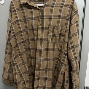 Plaid Button-Up Shirt